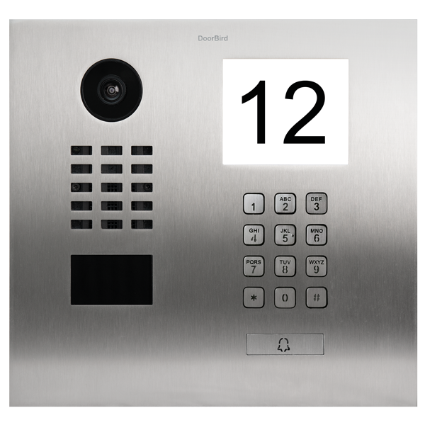 DoorBird IP Video Türstation D2101IKH, Gebürsteter Edelstahl, KeyPad und bel. Info Modul