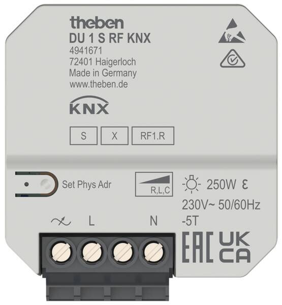 Theben DU 1 S RF KNX Funk Dimmaktor 1-fach, Unterputz, KNX RF, Data Secure