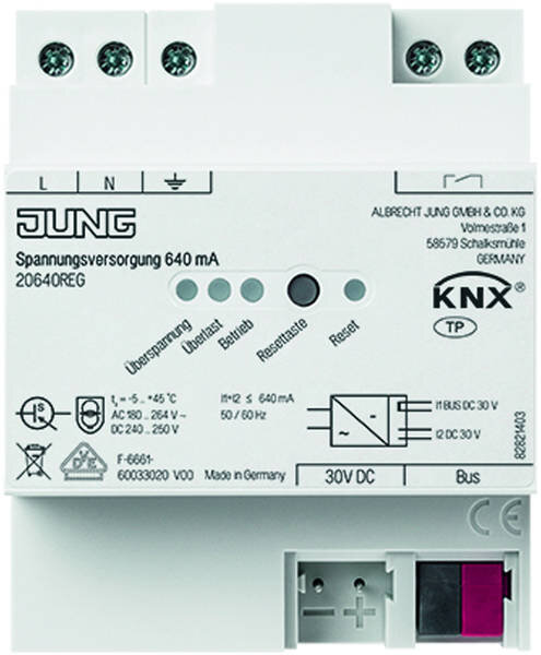 JUNG Spannungsversorgung 640mA, KNX 20640 REG