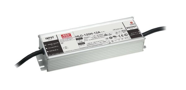 Mean Well HLG-120H-12B SNT IP67 120W 12V/10A CV+CC dimmbar