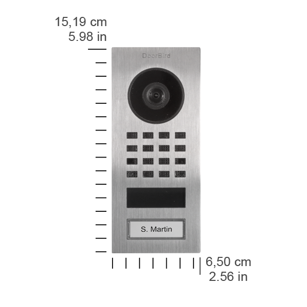 DoorBird IP Video Türstation D1101V Aufputz, Edelstahl V2A, gebürstet, Aufputzmontage