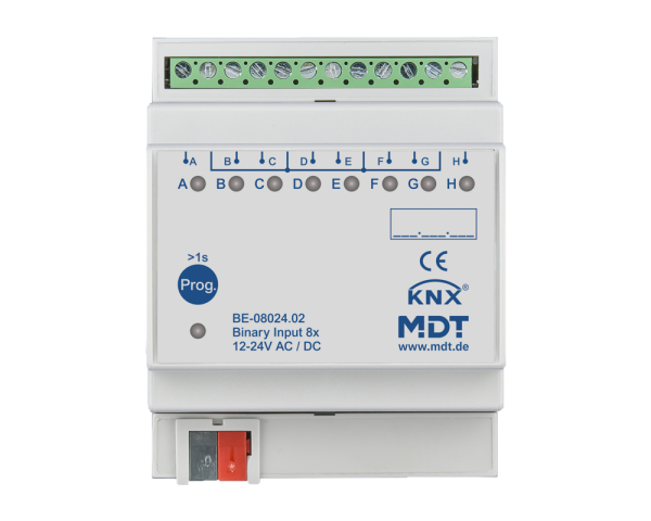 MDT BE-08024.02 KNX Binäreingang 8-fach, 4TE REG, Ausführung 24 V AC/DC