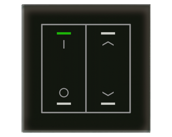 MDT BE-GTL2TS.D1S KNX Glastaster II Light 2-fach, RGBW, Temperatursensor, Schwarz, Schalten_Jal.