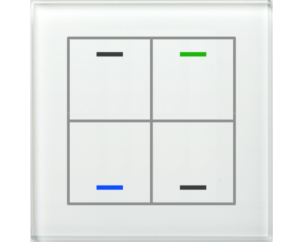 MDT BE-GTL4TW.01 KNX Glastaster II Light 4-fach, RGBW, Temperatursensor, Weiß, Neutral