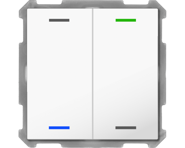 MDT BE-TAL63T2.01 KNX Taster Light 63 2-fach, RGBW, Temperatursensor, Studioweiß glänzend, Neutral