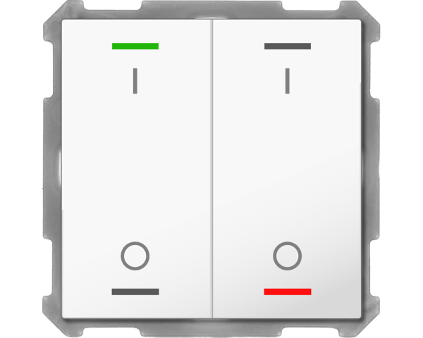 MDT BE-TAL63T2.B1 KNX Taster Light 63 2-fach, RGBW, Temperatursensor, Studioweiß glänzend, Sch.