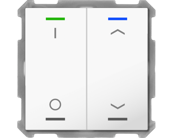 MDT BE-TAL63T2.D1 KNX Taster Light 63 2-fach, RGBW, Temperatursensor, Studioweiß glänzend, Sch_Jal