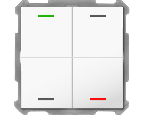 MDT BE-TAL63T4.01 KNX Taster Light 63 4-fach, RGBW, Temperatursensor, Studioweiß glänzend, Neutral