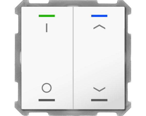 MDT BE-TAL6302.D1 KNX Taster Light 63 2-fach, RGBW, Studioweiß glänzend, Schalten_Jalousie