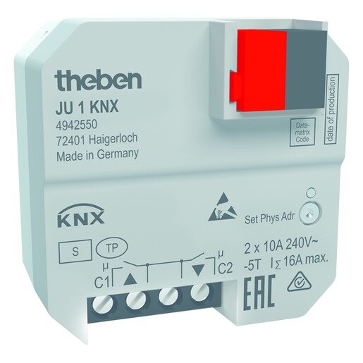 Theben JU 1 KNX Jalousieaktor 1-fach, Unterputz, KNX TP, Data Secure