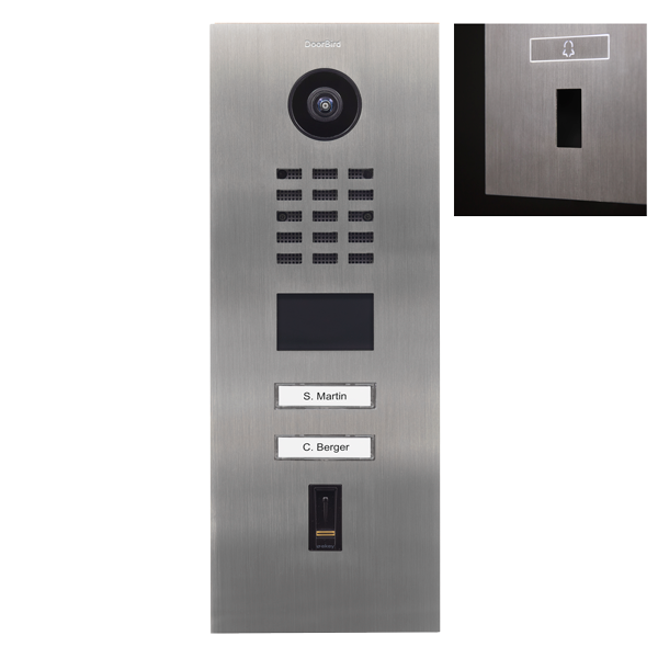 Doorbird IP Sprechanlage edelstahl V2A D2102FV 2 Klingeltasten für ekey vorbereitet