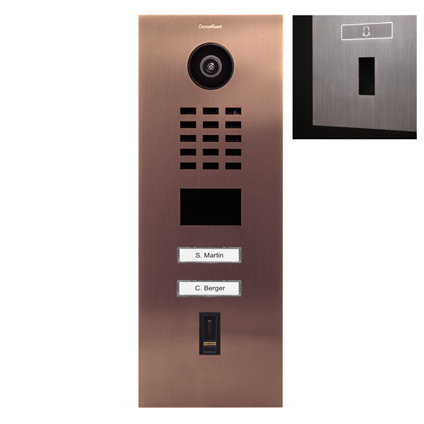 Doorbird IP Sprechanlage edelstahl V4A D2102FV Bronze Finish 2 Klingeltasten für ekey vorbereitet