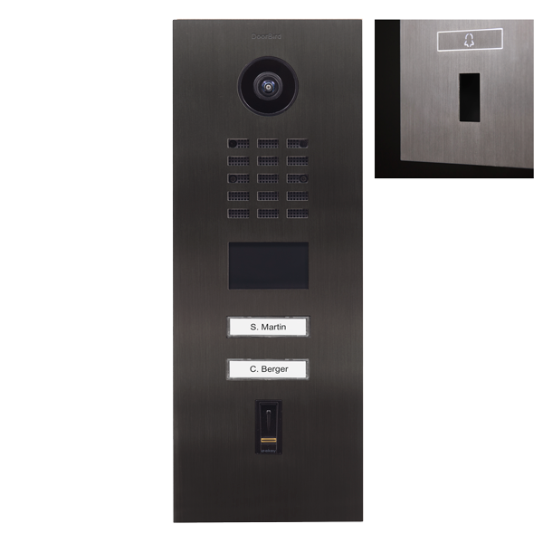 Doorbird IP Sprechanlage edelstahl V4A D2102FV Titan Finish 2 Klingeltasten für ekey vorbereitet