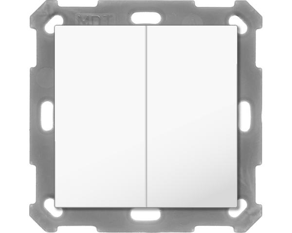 MDT BE-TAL55B2.01 KNX Taster Light 55 Basic 2-fach, Reinweiß glänzend, Neutral