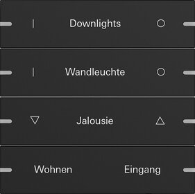 Gira 5034905 Wippenset 4f indiv. Tastsens.4 TS4 Schwarz m(lack.)