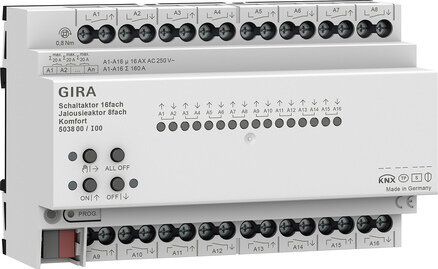 Gira 503800 Schalt-/Jal.aktor 16f/8f 16 A REG Komfort KNX Secure