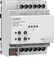 Gira 202500 Dimmaktor 4-fach REG Komfort KNX Secure