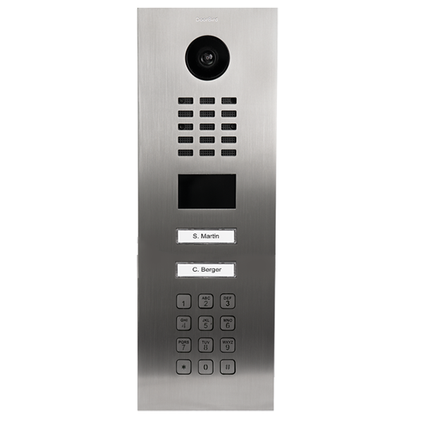 DoorBird IP Video Türstation D2102KV, Edelstahl V2A, gebürstet, 2 Ruftasten, Keypad Modul