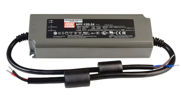 Mean Well Schalltnetzteil NPF-120-24 SNT IP67 120W 24V/5A CV+CC