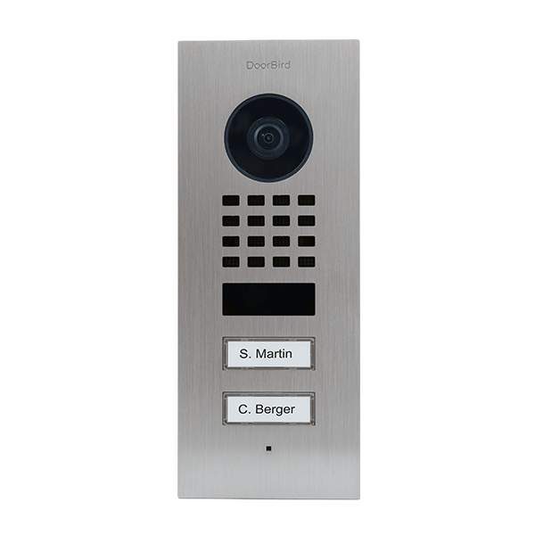 DoorBird IP Video Türstation D1102V Unterputz, 2 Ruftasten, Edelstahl V2A, gebürstet, inkl. Unterputzgehäuse