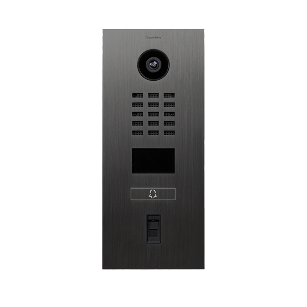 DoorBird IP Video Türstation D2101FV Fingerprint 50, Edelstahl Titan-Optik, gebürstet, 1 Ruftaste inkl. Titan-Optik mit Glockensymbol