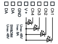 Lunatone 89453835 Dali DT6 4-Kanal LED Dimmer PWM CV...