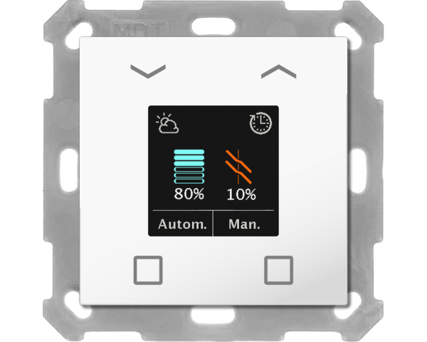 MDT BE-JTA5504.01 KNX Jalousietaster Smart 55 mit Farbdisplay, Reinweiß glänzend