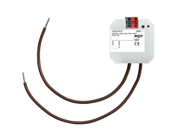 MDT AKS-01UP.03 KNX Schaltaktor 1-fach, UP, 16 A, 230 V AC, C-Last, Standard, 140 µF