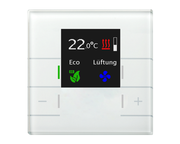 MDT SCN-RTRGW.02 KNX Glas Raumtemperaturregler Smart mit Farbdisplay, Weiß