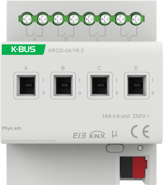 GVS KNX Schaltaktor 4-fach 16/20A mit Strommessung - ARCD-04/16.2