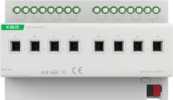 GVS KNX Schaltaktor 8-fach 16/20A mit Strommessung - ARCD-08/16.2