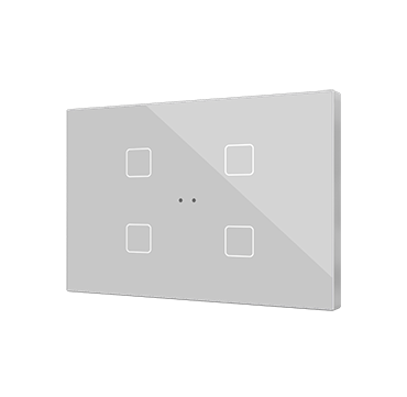 Zennio KNX Tastsensor Flat XL X4. Kapazitiver Taster - 4-fach - Silber ZVIFXLX4S