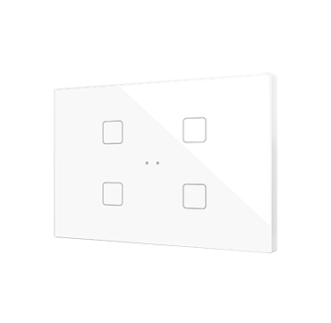 Zennio KNX Tastsensor Flat XL X4. Kapazitiver Taster - 4-fach - Weiss ZVIFXLX4W