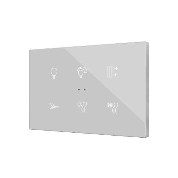 Zennio KNX Tastsensor Flat XL X6. Kapazitiver Taster - 6-fach - Custom ZVIFXLX6