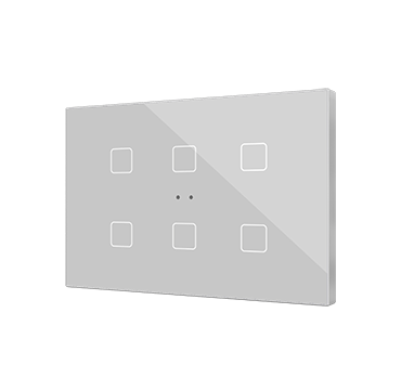 Zennio KNX Tastsensor Flat XL X6. Kapazitiver Taster - 6-fach - Silber ZVIFXLX6S