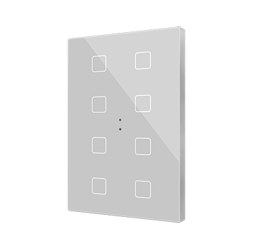 Zennio KNX Tastsensor Flat XL X8. Kapazitiver Taster - 8-fach - Silber ZVIFXLX8S