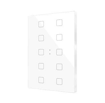 Zennio KNX Tastsensor Flat XL X10. Kapazitiver Taster - 10-fach - Weiss ZVIFXLX10W