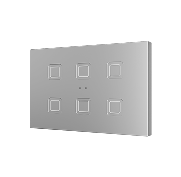 Zennio Tecla XL X6 kapazitiver KNX Taster - 6 Tasten - Silber ZVITXLX6S