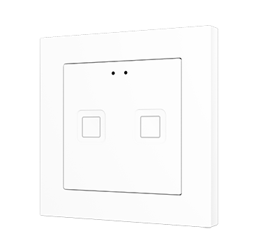 Zennio Tecla 55 X2 Kapazitiver Taster 55x55 - 2 Tasten - Weiß (Rahmen nicht enthalten) ZVIT55X2W