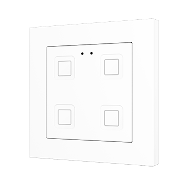 Zennio Tecla 55 X4 Kapazitiver Taster 55x55 - 4 Tasten - Weiß (Rahmen nicht enthalten) ZVIT55X4W