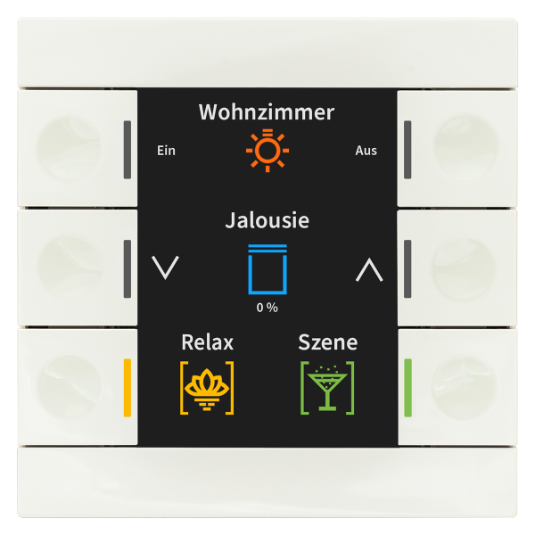MDT BE-TAS86.02 KNX Taster Smart 86 mit Farbdisplay, Kunststoff, Reinweiß glänzend