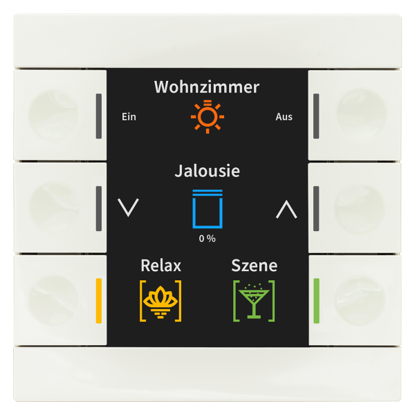 MDT BE-TAS86.02 KNX Taster Smart 86 mit Farbdisplay, Kunststoff, Reinweiß glänzend