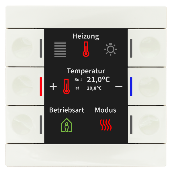 MDT BE-TAS86T.02 KNX Taster Smart 86 mit Farbdisplay und Temperatursensor, Reinweiß glänzend