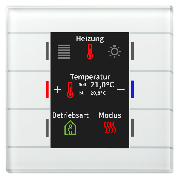 MDT BE-GT2TW.02 KNX Glastaster II Smart mit Farbdisplay und Temperatursensor, Weiß