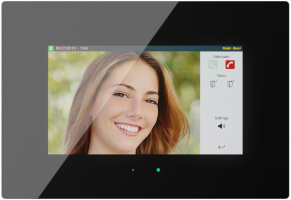 Iddero 7 Zoll KNX Touchpanel mit IP & Türkommunikation HC3 glass black