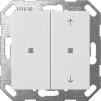 Gira Taster mit Wippe 2-fach unbedruckt / Pfeilsymbole für Gira One und KNX System 55 Reinweiß glänzend 517503