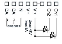 Lunatone 86459556 DALI DT6 1-Kanal LED Dimmer PWM CV 12-48VDC 8A