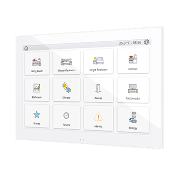 Zennio KNX Touchpanel Z100 Kapazitiv Farb 10 Zoll Rahmen weiss