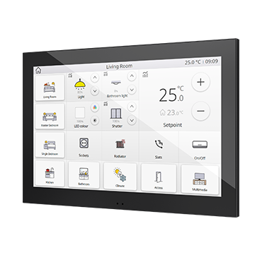 Zennio KNX Touchpanel Z100 Kapazitiv Farb 10 Zoll Rahmen schwarz