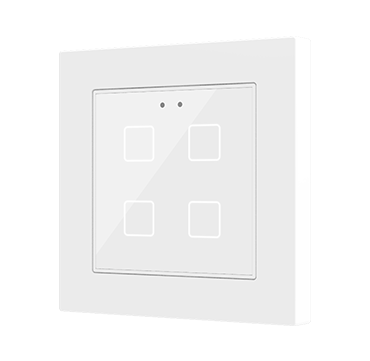 Zennio Flat 55 X4 v2. Kapazitiver Taster 55x55 - 4 Tasten - Weiß (Rahmen nicht enthalten)